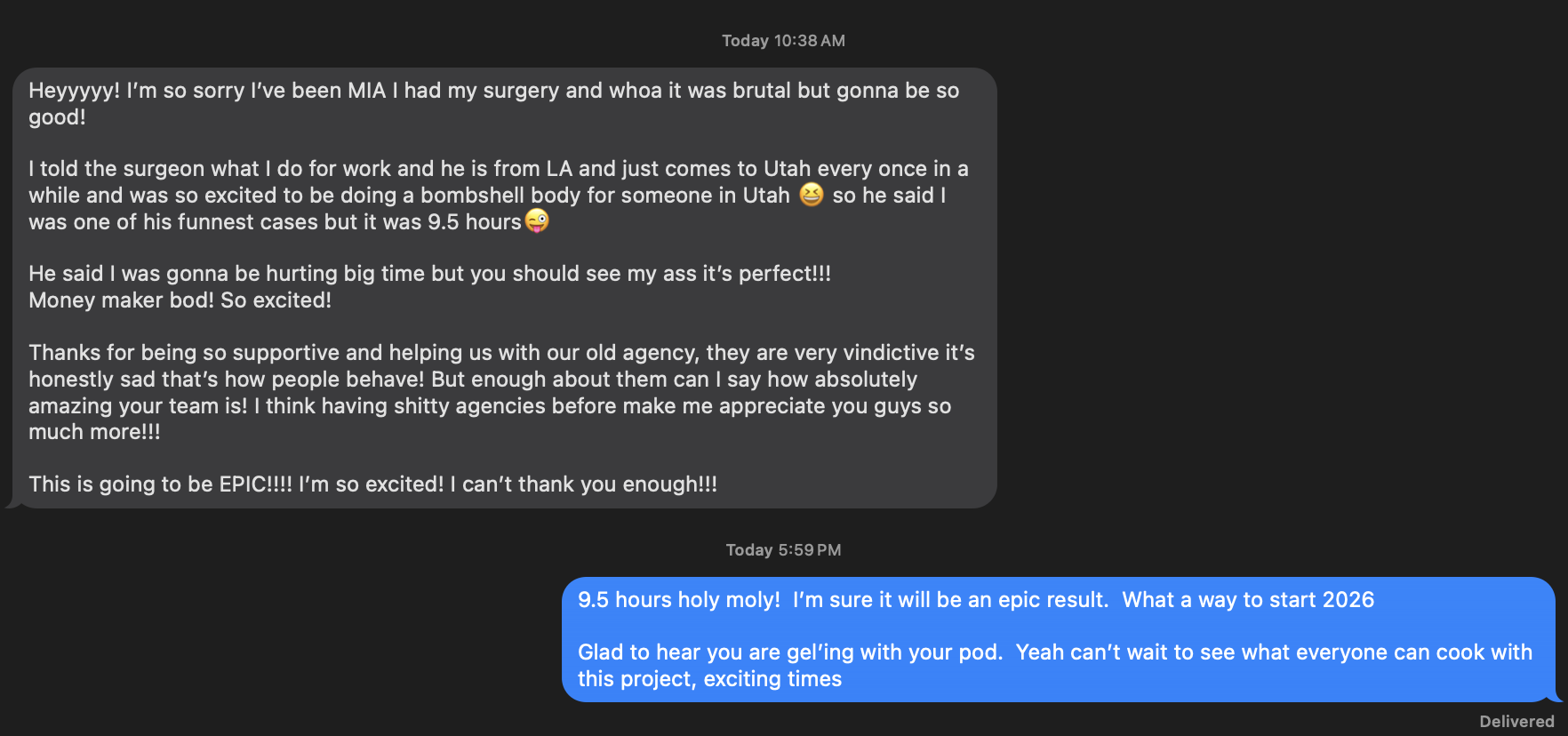 Creator message after joining FERAL