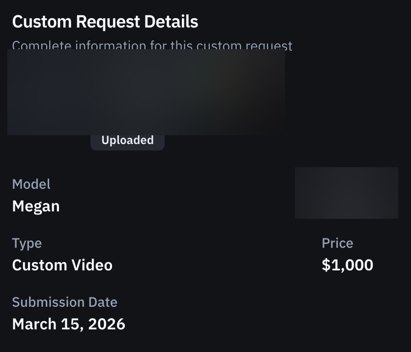 $1,000 custom video, March 15