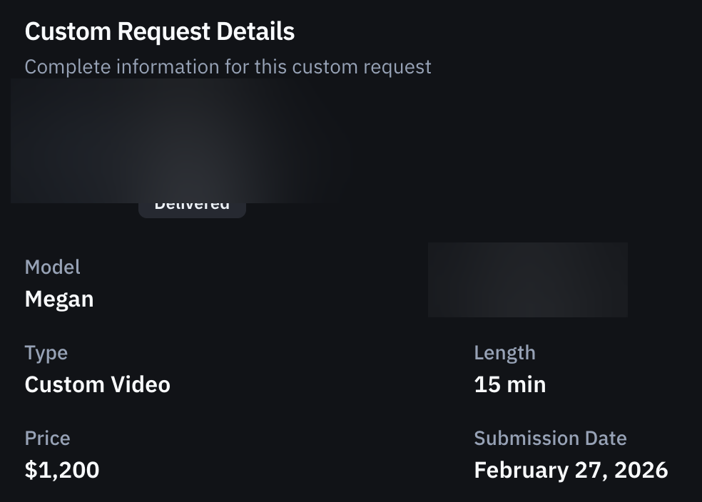 $1,200 custom video, February 27